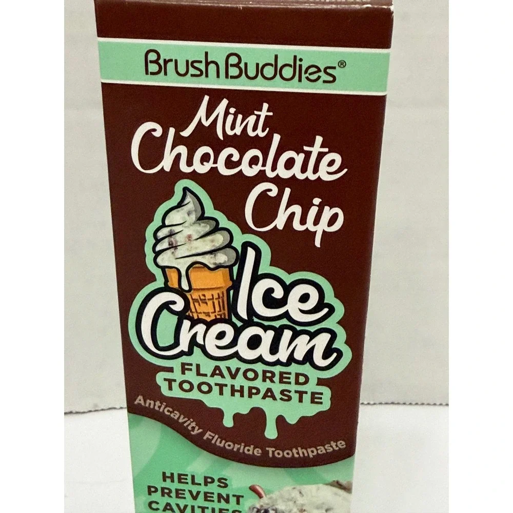 Brush Buddies Mint Chocolate Chip Ice Cream Flavored Toothpaste 3.5 oz 88520
